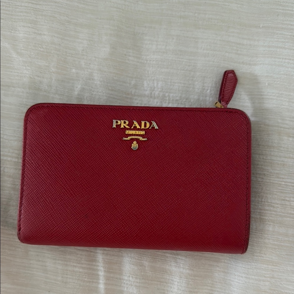 Prada Crimson Saffiano Leather Wallet